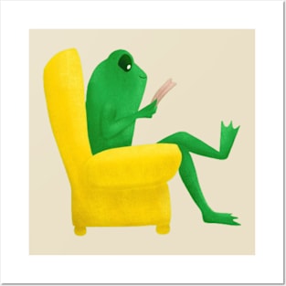 Knitting Frog Lounge Posters and Art